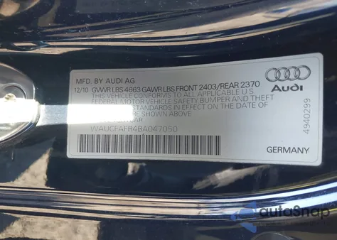 2011 Audi A5 2.0T Premium from USA, damaged, VIN WAUCFAFR4BA047050
